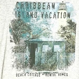 T-shirt Mens short sleeve graphic print Caribbean Joe XL EUC 100% cotton